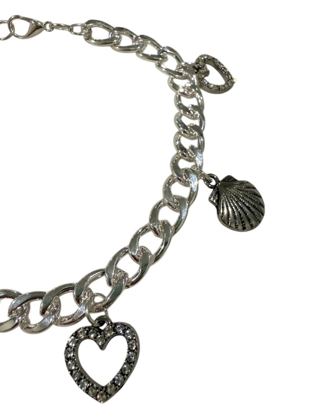 Handmade Silver Plated Bracelet with Dolphin and Seashell Charms - Picture 4 of 5
